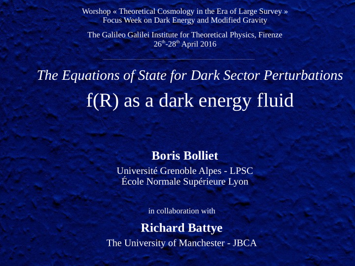 f r as a dark energy fluid