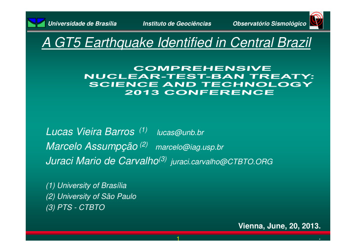 a gt5 earthquake identified in central brazil