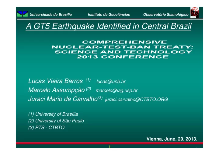 a gt5 earthquake identified in central brazil