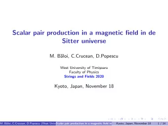 Scalar pair production in a magnetic field in de  Sitter universe  M. B  aloi, C.Crucean,