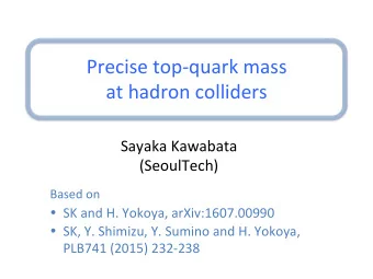 Precise&quot;top/quark&quot;mass&quot;&quot; at&quot;hadron&quot;colliders