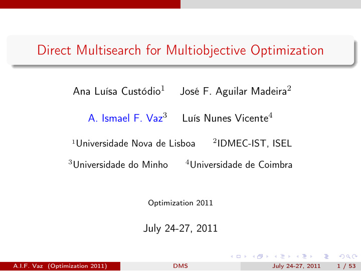 direct multisearch for multiobjective optimization