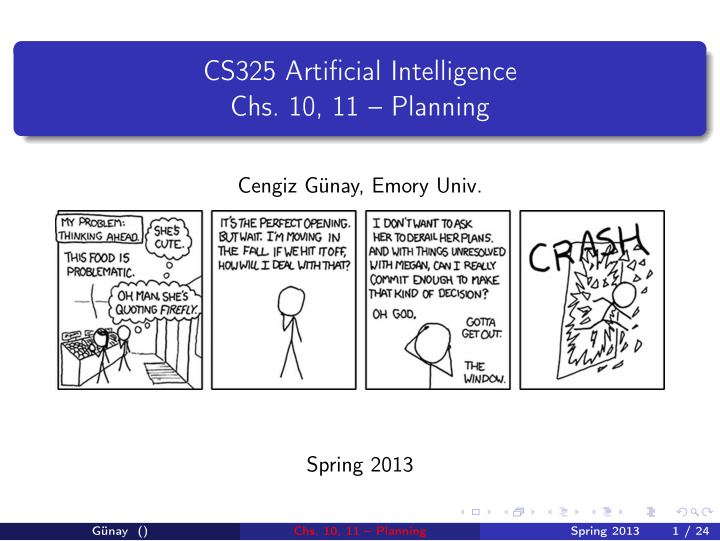 cs325 artificial intelligence chs 10 11 planning