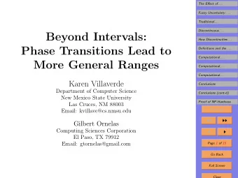 Beyond Intervals:  How Discontinuities . . .  Phase Transitions Lead to  Definitions and the . . .