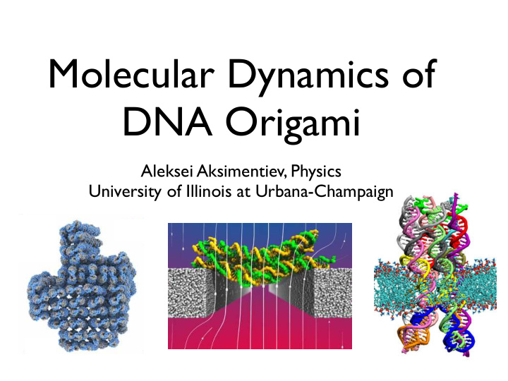 molecular dynamics of dna origami