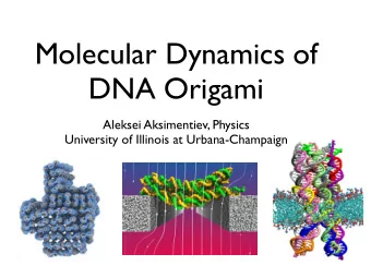 Molecular Dynamics of  DNA Origami  Aleksei Aksimentiev, Physics  University of Illinois at