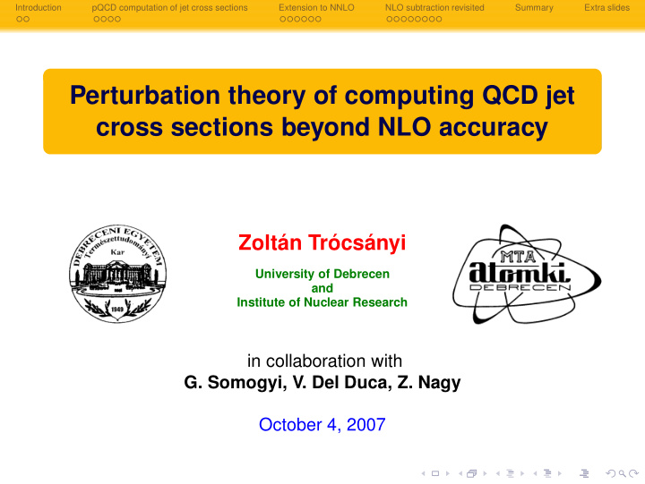 perturbation theory of computing qcd jet cross sections