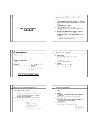 Implementing  Critical  Sections  in  Software  Hard    The following example