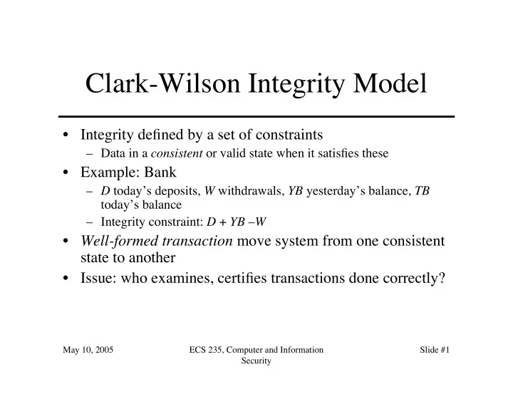 clark wilson integrity model