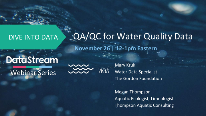 qa qc for water quality data
