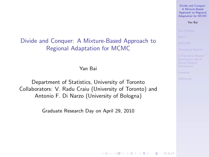 divide and conquer a mixture based approach to