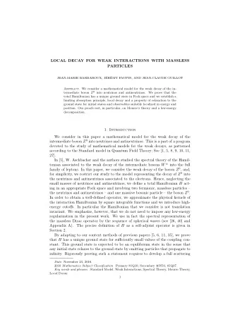 LOCAL DECAY FOR WEAK INTERACTIONS WITH MASSLESS  PARTICLES  JEAN-MARIE BARBAROUX, J  ER  EMY