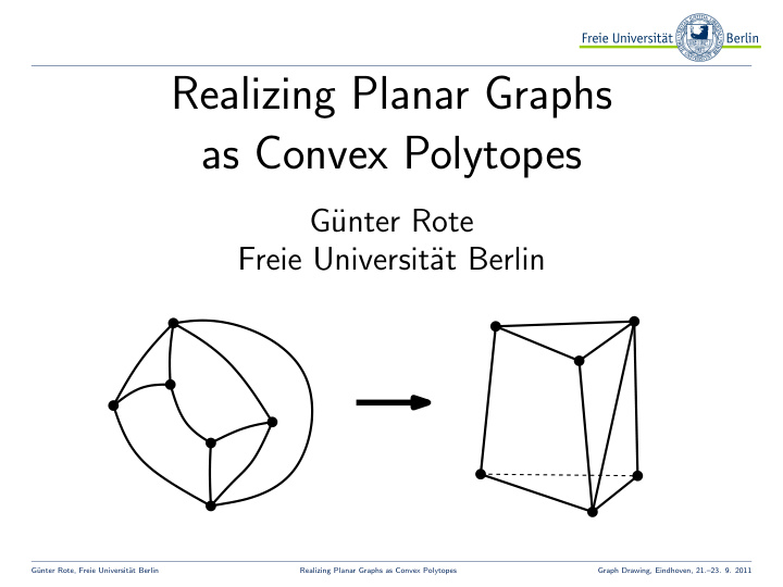 realizing planar graphs as convex polytopes
