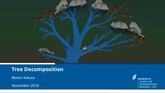 Tree Decomposition  Maren Kaluza  HELMHOLTZ  CENTRE FOR  ENVIRONMENTAL  November 2018  RESEARCH -