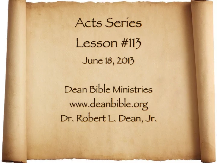 acts series lesson 113