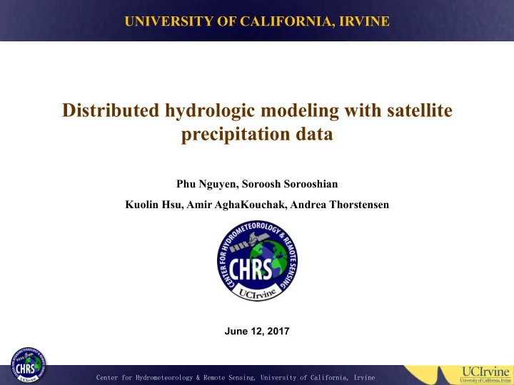 distributed hydrologic modeling with satellite