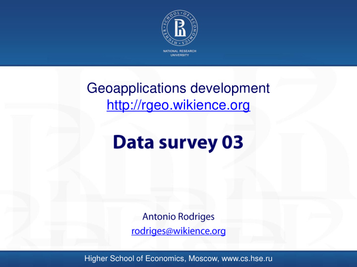 geoapplications development http rgeo wikience org