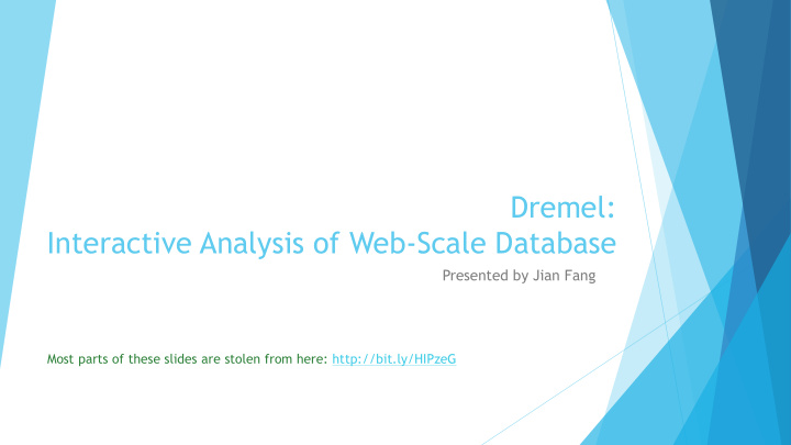 interactive analysis of web scale database