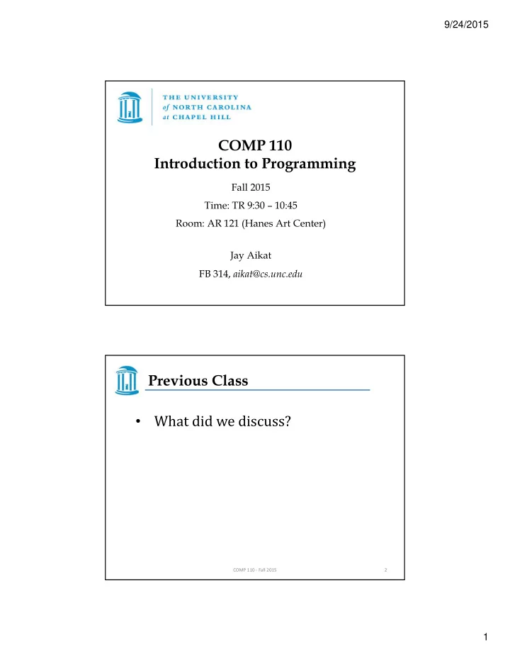 comp 110 introduction to programming