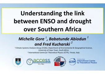 Understanding  the  link      between  ENSO  and  drought      over