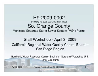 R9-2009-0002  (formerly R9-2008-0001, R9-2007-0002)  So. Orange County  Municipal Separate Storm