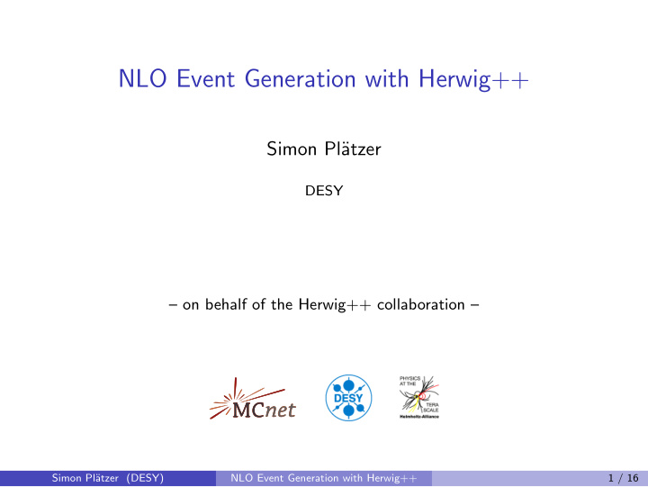 nlo event generation with herwig