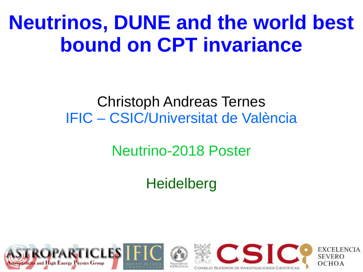 neutrinos dune and the world best bound on cpt invariance