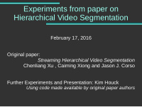 experiments from paper on hierarchical video segmentation