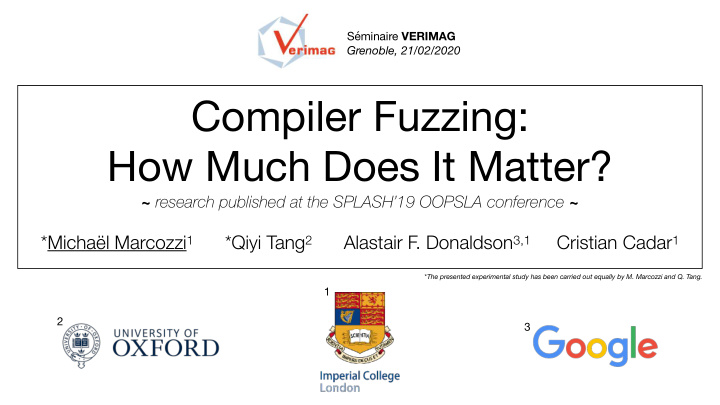compiler fuzzing how much does it matter