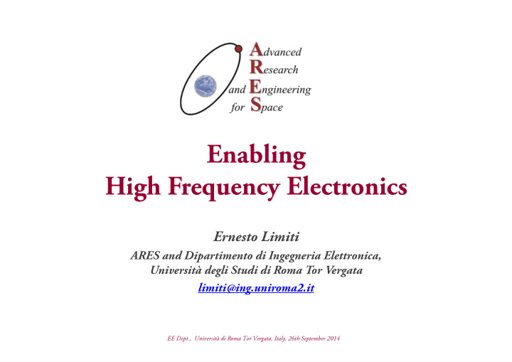 enabling high frequency electronics