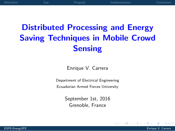 distributed processing and energy saving techniques in