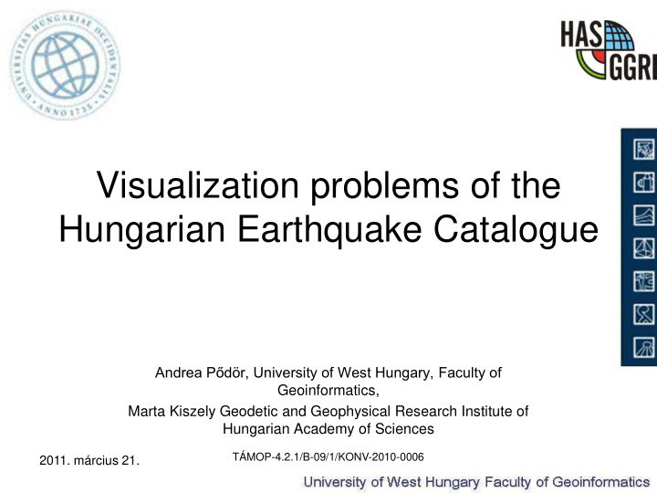 visualization problems of the hungarian earthquake