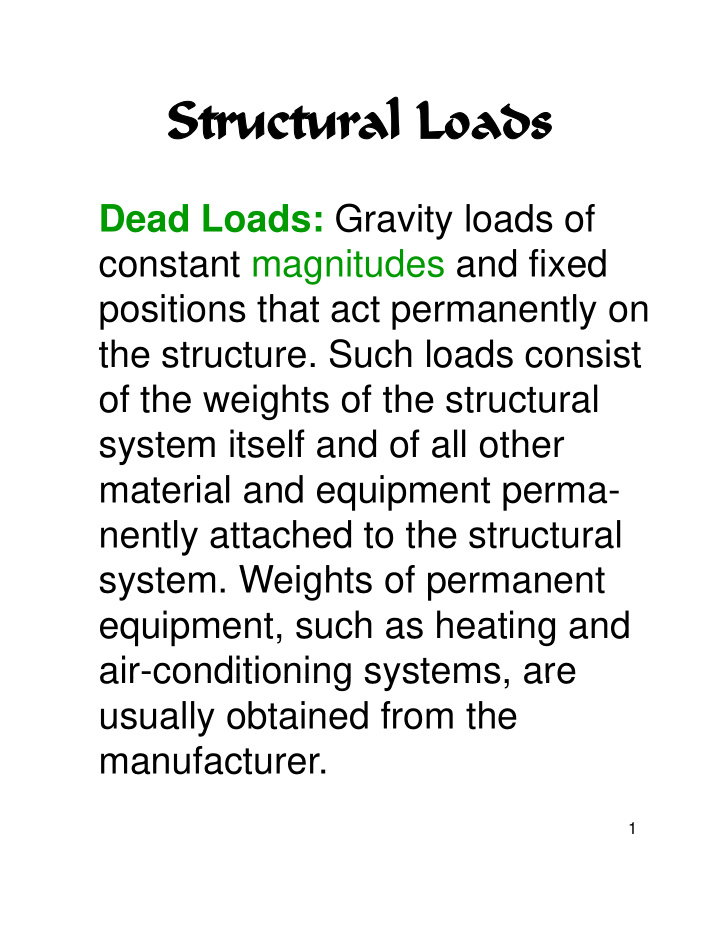 structural loads structural loads