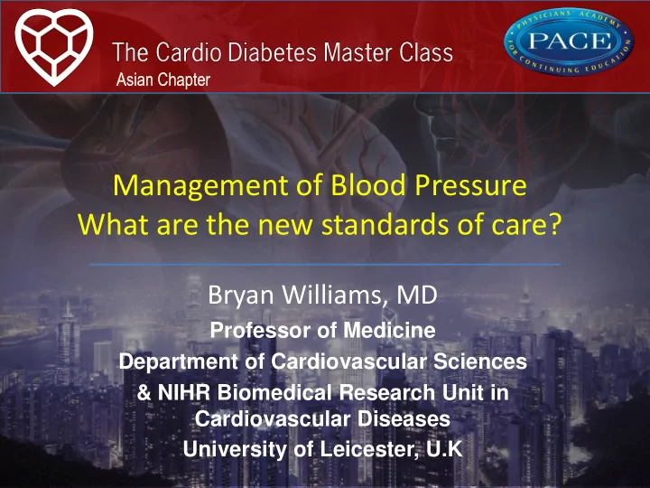 management of blood pressure what are the new standards