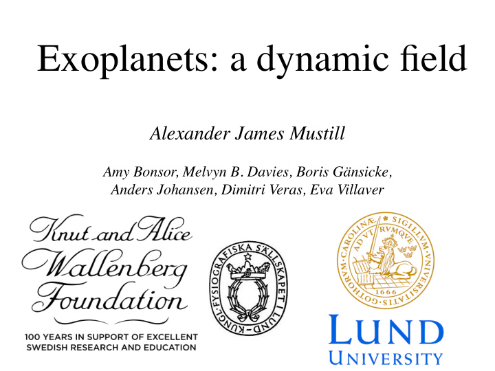 exoplanets a dynamic field