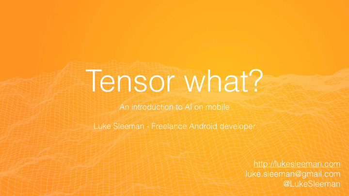 tensor what