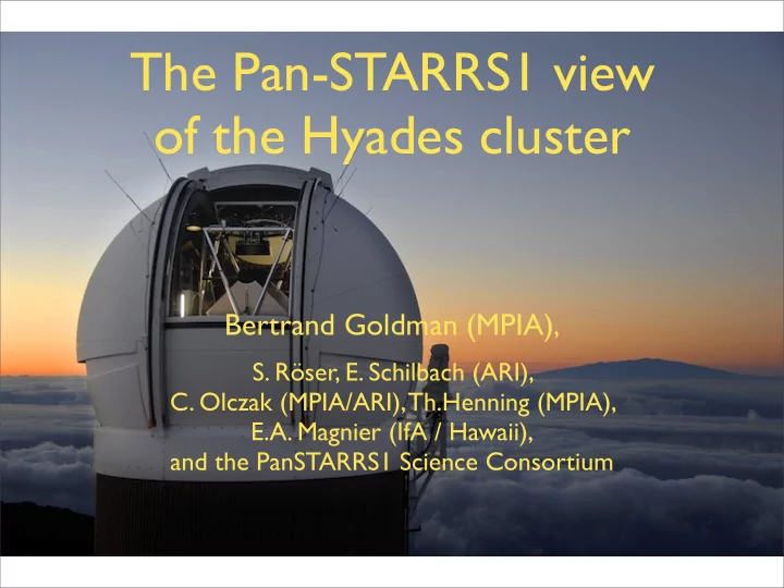 the pan starrs1 view of the hyades cluster