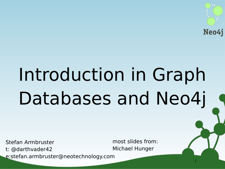 introduction in graph databases and neo4j