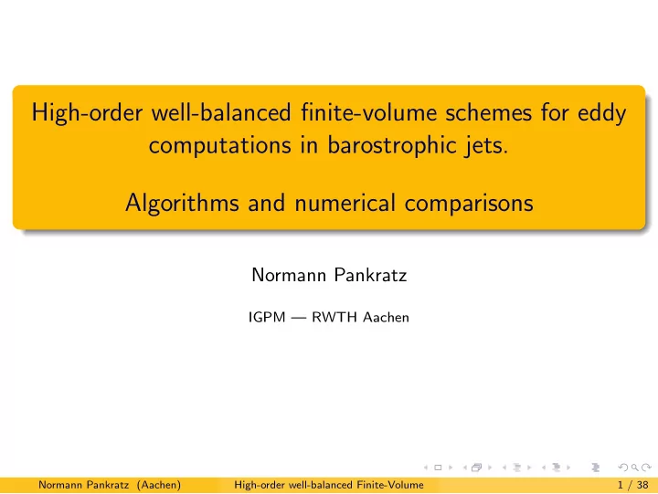 high order well balanced finite volume schemes for eddy