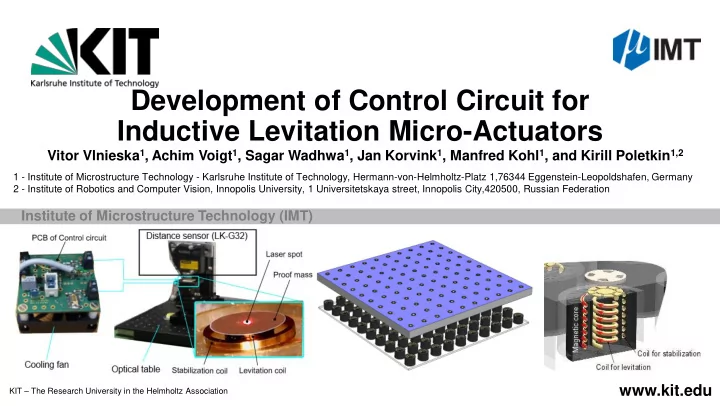 development of control circuit for