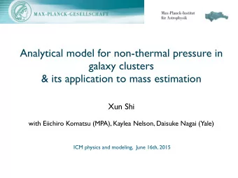 Analytical model for non-thermal pressure in  galaxy clusters  &amp; its application to mass