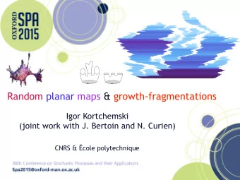 Random planar maps &amp; growth-fragmentations  Igor Kortchemski  (joint work with J. Bertoin and
