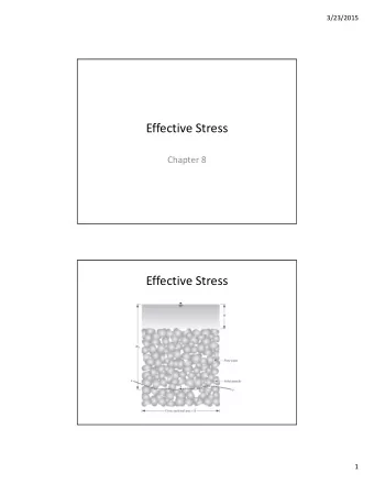 Effective Stress Chapter 8 Effective Stress  1  3/23/2015 Effective Stress