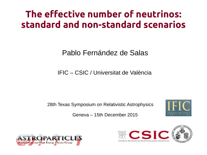 the effective number of neutrinos standard and non