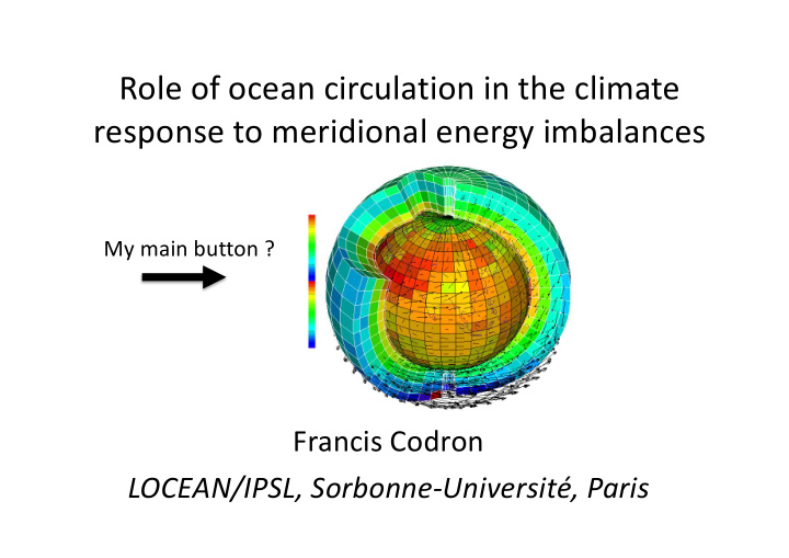 role of ocean circulation in the climate response to
