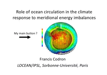 Role of ocean circulation in the climate  response to meridional energy imbalances  My main button