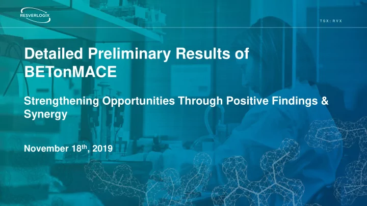 detailed preliminary results of