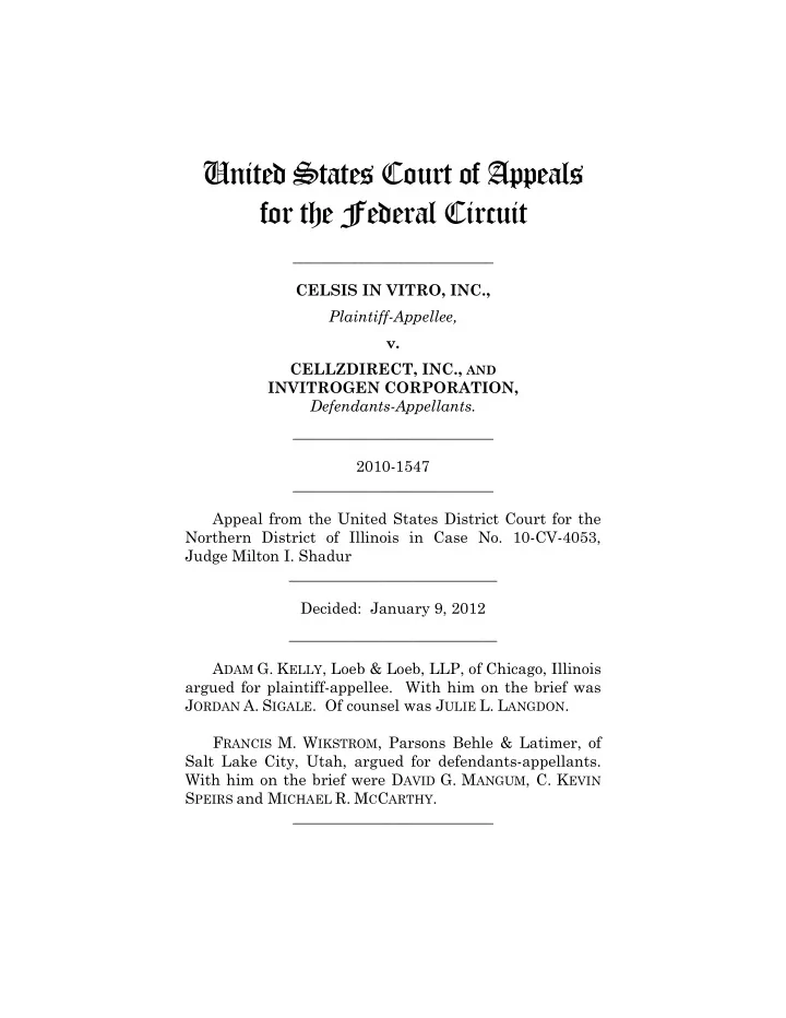 united states court of appeals for the federal circuit