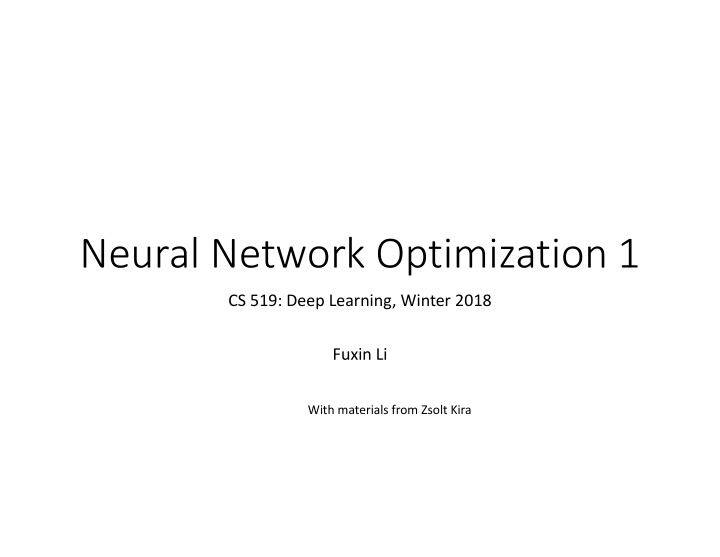neural network optimization 1