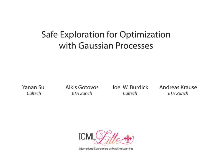 safe exploration for optimization with gaussian processes